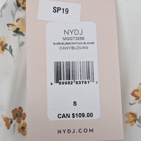 NYDJ - White Sleeveless Pintuck Blouse - Size S - NWT - Picture 10 of 10